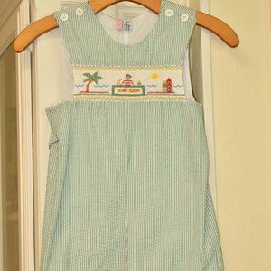 Smocked Orient Expressed Little Boys Shortall Size 5 in Surf Shack